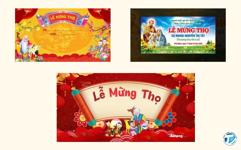 Mẫu phông mừng thọ theo phong cách thiết kế